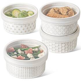 Rk016 Le Tauci Ramekins Oven Safe With Lids 12 Oz Ramikin Set For Creme Brulee Souffle Di
