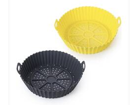 Llairfryerliner2pack Leifylife Silicone Air Fryer Basket Liner Tray With Handles And Holes 360 2 Pack Round