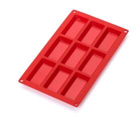 0621009r01m022 Lekue Silicone 9 Cavity Financier Baking Mold Red