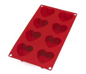 0621508r01m022 Lekue Silicone 6 Cavity Heart Baking Mold Red