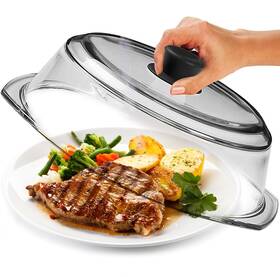 Leraze Gl932 10in Microwave Splatter Cover Glass Plate Lid Bpa Free Dishwasher Safe