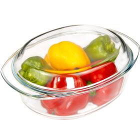 Leriyufs 711691523975 3.5l Glass Casserole With Lid Oval Clear Microwavable Bo