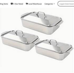 Br2276130 Lessontree Sets Of Stainless Steel Baking Trays With Portable Lids 3pcs Br2276130 Lessontree Sets Of Stainless Steel Baking Trays With Portable Lids 3pcs