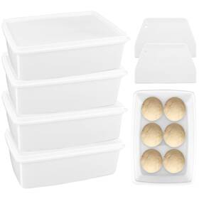 Liangmida 749838081569 Pizza Dough Proofing Box - Set Of 4 Stackable Contai Liangmida 749838081569 Pizza Dough Proofing Box - Set Of 4 Stackable Contai