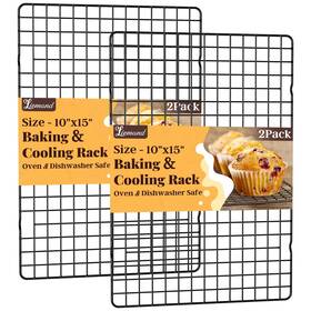 Rack-10x15-2pcs-black Liemand Cooling Racks For Cooking And Baking 2 Pcs 10 Inch X 15 Grid Wire Rack F