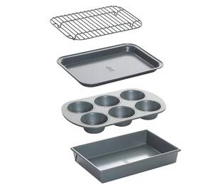 Lifetime Brands Inc. 711182017167 Chicago Metallic Non-stick Toaster Oven Bakeware Set 4-piece Carbon Steel