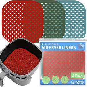 Afl-01 Lindas Essentials Reusable Square Silicone Air Fryer Liners 8.5 Inch 3 Inches