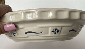 30015 Longaberger Classic Blue Woven Traditions Pottery Pie Plate Dish