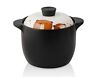 Lotus Blue 5 Quart Cartoon Pattern Ceramic Round Black Dish Casserole Clay