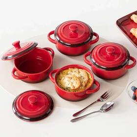 Bo-bk-ir-001 Lovecasa Mini Cocotte Set 12 Oz Small Casserole Dishes With Lids Soup Bowls Hand