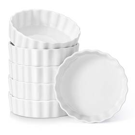 Lc-bk-023-us Lovecasa Porcelain Ramekins 8 Oz Oven Safe Set Of 6 - Shallow Creme Brulee Dishes For