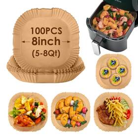 Loyal Sea 221243481355 Air Fryer Disposable Paper Liner 100pcs Liners Non-stick Parchment P