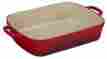 Ls2011-3367 Le Creuset Cast Iron Oven Roaster Rectangular Enameled Cherry Chasseur 5.25 Qt