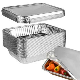 Luckmeta 758383164368 21 Inch X 13 Aluminum Foil Pans With Lids 20 Pack Full-size Deep Steam Pan A
