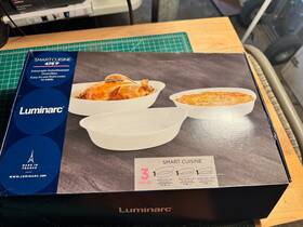 Luminarc 883314729788 Smart Cuisine Set Of 3 White Bowls. Oval. 3.2 Qt 2.1qt 1.3 Quart New