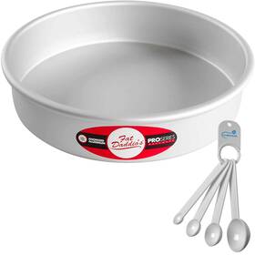 Lumintrailx 769923340296 Fat Daddios Round Cake Pan 9 X 2 Inch Silver With A Lumintrail Measuring S