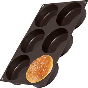 85086 Lurch Germany Flexiform Non Stick Silicone Hamburger Bun Baking Pan Perfect Mo