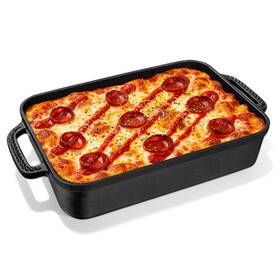 Lpbk03 Lvmol Cast Iron Detroit Pizza Pan - 9x13 Inch Pre-seasoned Deep Baking Dish For Cas
