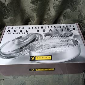 Concepts-18 Lynns Wow Concepts-18/10 Stainless Steel Oval Roaster 15 Inch X9.75 X5 Concepts-18 Lynns Wow Concepts-18/10 Stainless Steel Oval Roaster 15 Inch X9.75 X5