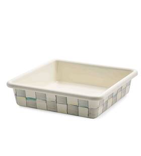 89410-540 Mackenzie-childs Sterling Check 8x8 Baking Pan. Nib