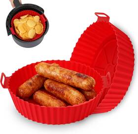Macoota 794697283081 2pcs Air Fryer Silicone Liners Fit 3-5 Quart Reusable Food Grade