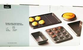 Made By Design 191908274386 6pc Carbon Steel Bakeware Set Nonstick Roasting Cookie Cupcake Kitchen Home Cook