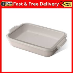 Made By Gather 705353907227 9x13 Stoneware Baking Dish With Lid Oven Safe Rectangular Baker In Taupe