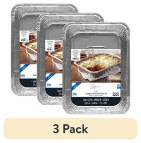 92388.01 Mainstays 3 Pack Lasagna Pan With Lid 2 Count For Home Or Take-out Containers