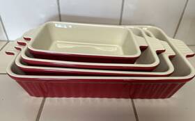Malacasa 941718501394 Baking Dish Set Of 4 Rectangular 2.25/1.5/1.1/0.6 Red 1 Lb