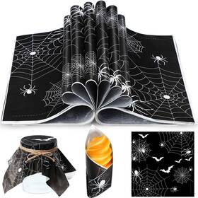 En-marspark-2846 Marspark 100 Sheets Halloween Wax Paper Spider Web For Food Wrapping 11.4 X 11 Inches