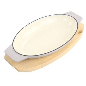 Martha Stewart 085081522375 Enameled Cast Iron 2pc Au Gratin Birch Wood Light Grey Martha Stewart 085081522375 Enameled Cast Iron 2pc Au Gratin Birch Wood Light Grey