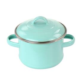 Martha Stewart 085081523365 Enamel On Steel Mini Dutch Oven Turquoise
