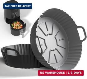 Af161 Masgarlan 726374586123 Round Silicone Air Fryer Liners 2 Pack For Ninja Af101 And Reusable