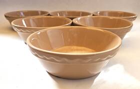 2001.031 Mason Cash Cane Round Baker Dish S2 Stoneware 14cm 5 Inch Tan Beige Set Of 6 New