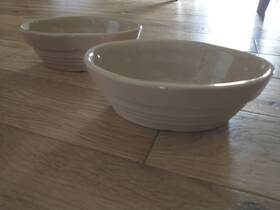 2001.062 Mason Cash Cane Oval Baker Dish Stoneware Tan Beige Set Of 2 8 Inch Excellent Cond