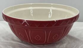 434723 Mason Cash S18 Large 11 Inch Colour Mix Barn Red Mixing Bowl 2.85 Quart Diamond Pattern