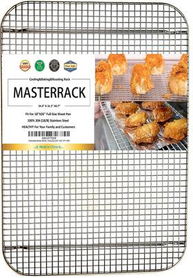 Masterrack 634923364767 100% 304 Stainless Steel Cooling Rack And Wire Grate For Full Size Sheet Bun