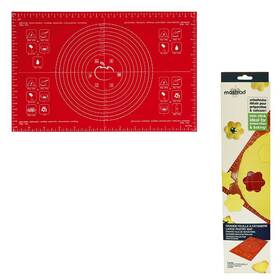 F45210 Mastrad Inc. Paris Pastry Mat Large Flexible Non Stick Red Silicone Baking Cookies