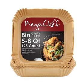 Megachef 840191216046 125 Piece 8 Inch 5-8 Quart Square Air Fry Unbleached Parchment Megachef 840191216046 125 Piece 8 Inch 5-8 Quart Square Air Fry Unbleached Parchment