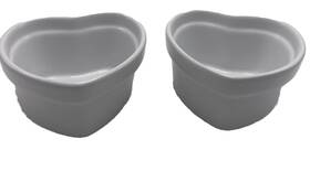 Michaels Stores 400100291702 Ramekin Heart Shape White Set 2 Ceramic 4 Inch Valentines Day New Nos Michaels Stores 400100291702 Ramekin Heart Shape White Set 2 Ceramic 4 Inch Valentines Day New Nos