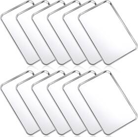 Mimorou-nhgf-2223 Mimorou 12 Pcs Baking Sheet Stainless Steel Cookie Small Metal 9 X 5.8 Inch Silver