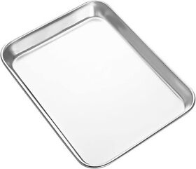 Mini Stainless Steel Baking Sheets Cookie Toaster Oven Tray Pan Cooking 9 Inch