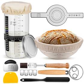 Bpbs7 Mino Ant Sourdough Starter Kit 9 Round Banneton Proofing Basket 36oz Start
