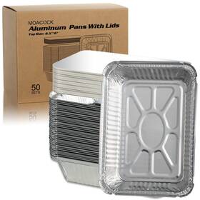 Fol-pn-50 Moacock 50 Pack Aluminum Pans With Lids8.5 Inch 6 2.25lb Foil Board Li