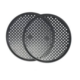 Monfish 674012997803 14 Inch Pizza Pan With Holes 2 Pack Perforated Huge Tray Carbon Steel C