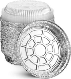 8541886758 Montopack 9 Inch Round Aluminum Foil Pans With Clear Lids Disposable Containers Wi