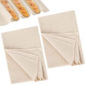 557172 Mozeat Lens Reusable Bread Proofing Cloth Set - 2pcs Linen For Baking Baguettes Dough