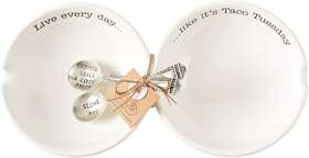 Mud Pie 696565585146 Double Salsa Server Set Taco Tuesday