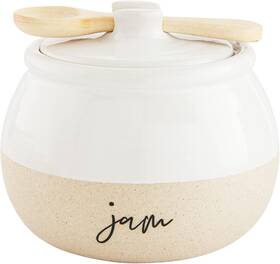 Mud Pie 718540744857 Jam Stoneware Set Jar 3 Inch X 4 1/2 Dia Spoon