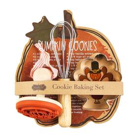 Mud Pie 718540845202 Fall Cookie Baking Set Whisk 5 1/2 Inch Turkey